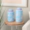 Blue Ceramic Decorative Jar Set with White Floral Patterns